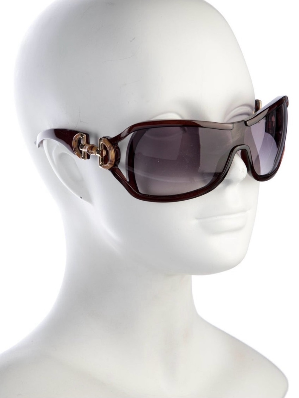 Vintage Gucci horsebit Shield Sunglasses with Gradient Lenses